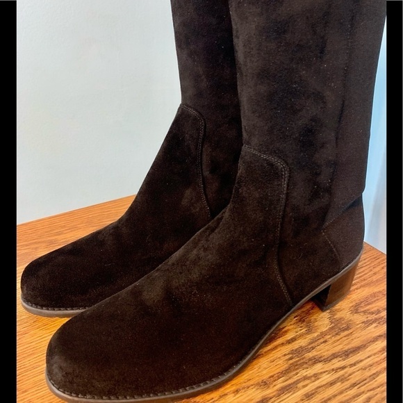 Stuart Weitzman Black suede womenβs Reserve over the knee boot 8 Wide wβ¦ - Picture 11 of 15